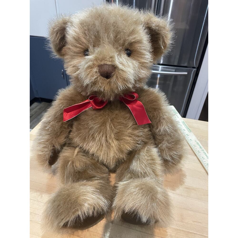 Original Amela Handmade Teddy Bear Realistic Tan Fur Stuffed Animal Plush 14”